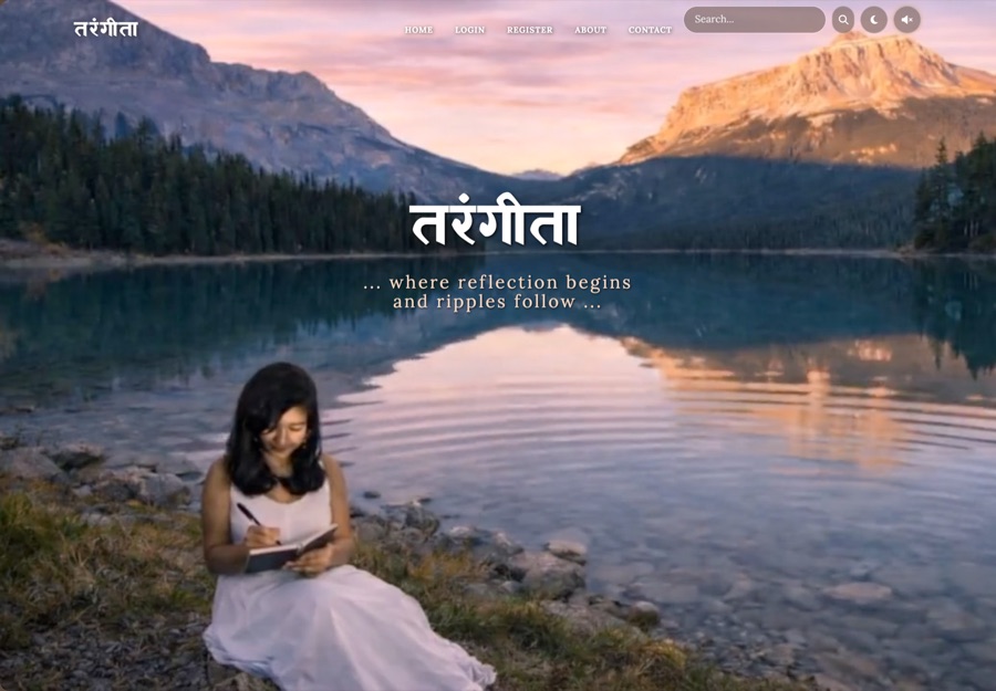 Tarangeeta — Flask blogging CMS homepage